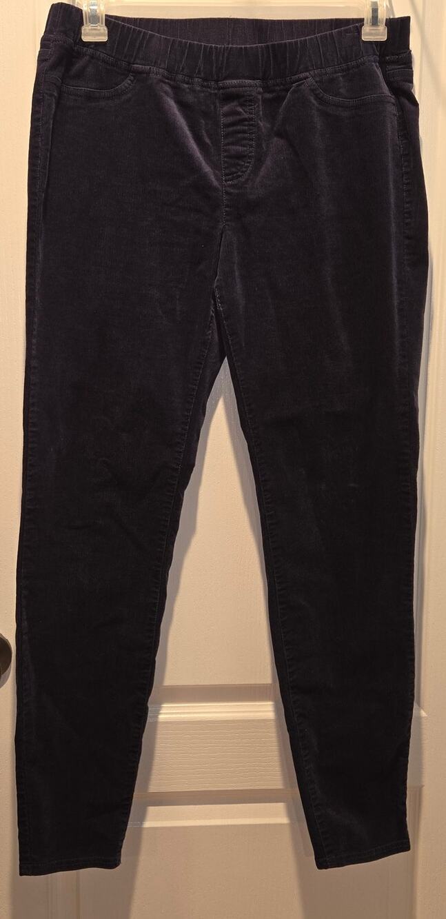 Eileen Fisher navy Corduroy pull on pants sz M